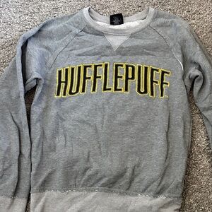 Warner Bros. Hufflepuff Gray and Yellow Crewneck Sweater
